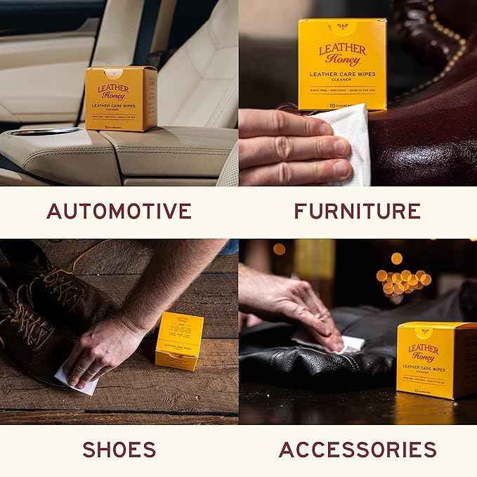 Leather Honey Cleaner Wipes with 8oz Conditioner
