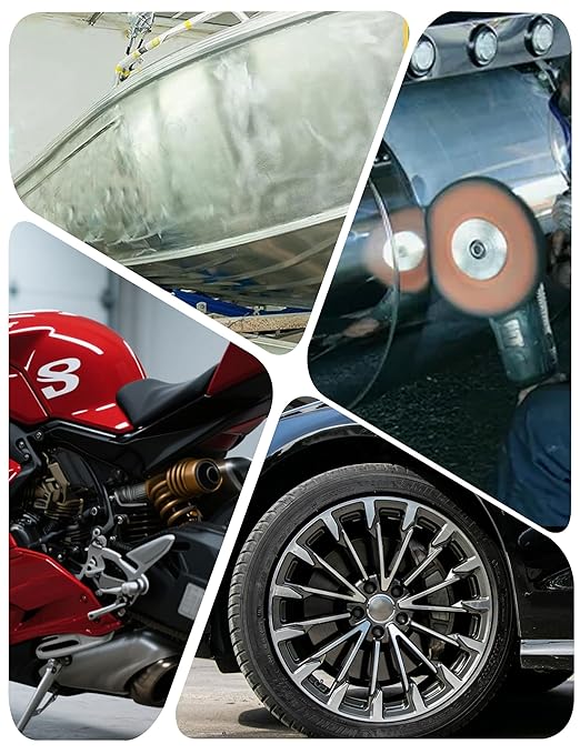 10PCS 8" Airway Buffing Wheel Kit, 16-Ply Aluminum Wheel Polish Kit in 5/8 inch Arbor, Polishing Compound and Aluminum Metal Polishing Wheel Kit for Angle Grinder, Metal Buffing Wheel Kit