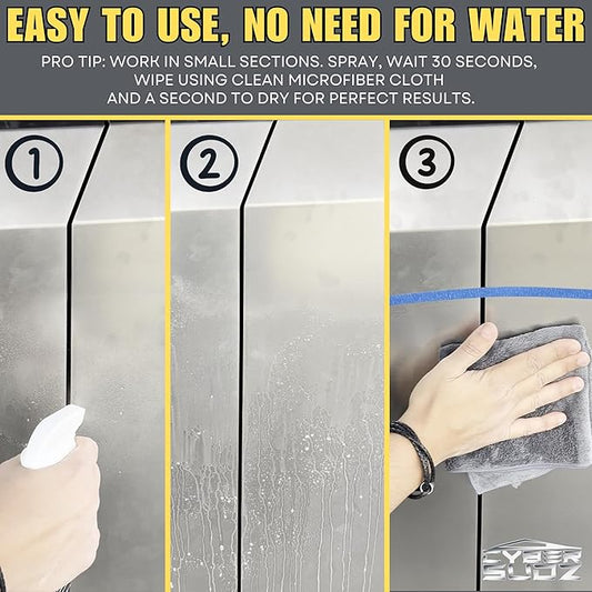 Waterless Stainless Steel Wash,For Tesla CyberTruck Exterior Surfaces - Removes Fingerprints, Water Spots, Dirt & Bird Droppings. Made in USA, 1 Gallon (128 Fl. Oz)