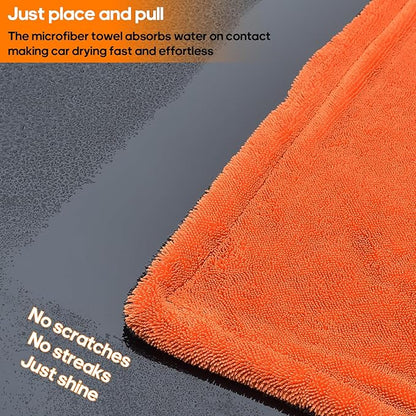 PBHEPJ 2-Pack XXL (48"x 24") Microfiber Car Drying Towel, Double-Sided Car Cleaning Towel with Twisting Yarn Technique, 1200GSM Super Absorbent, Scratch-Free, Machine Washable