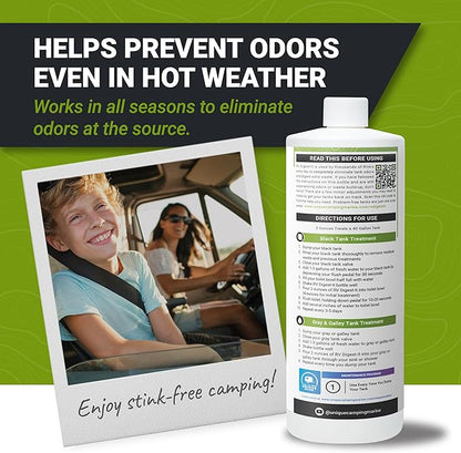 Unique RV Digest-It RV Toilet Treatment - Eliminates Odors at the Source and Liquifies Waste - 16 Uses Per Bottle (32 oz)