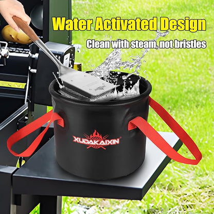 BBQ Replaceable Scraper Cleaning Head, Durable for Cast Iron or Stainless-Steel Grates, Barbecue Cleaner (Only Replaceable Cleaning Head No Grill Brush)