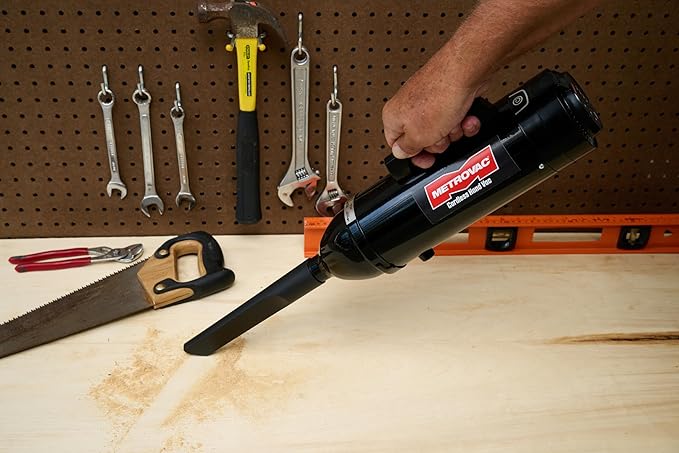 METROVAC CHV-B6 Deluxe Cordless Hand Vac – Powerful, Portable, (2) Rechargeable 250W DC Motor Vacuum Cleaner for Home, Auto Shop, and Pet Hair – Premium Handheld Vacuum with HEPA Filtration - Black