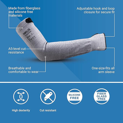 HexArmor A5 Cut Resistant Arm Sleeve With Thumb Hole | Protective Arm Sleeve | Silicone-Free | Fiberglass-Free | Breathable Arm Sleeve | Helix 2045