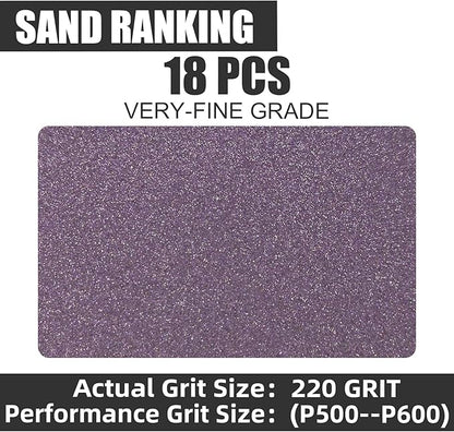 18pcs Sanding Sponge 220 grit Soft Sanding Block Washable and Reusable, Double-Sided Sponge Sanding Blocks Wet Dry Sandpaper Pad for Wood Metal FurniturePaint