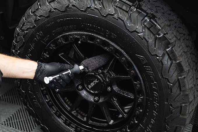 Detail Factory - Wheel Brush Kit with Interchangeable Microfiber Covers - Ultra-Soft Cleaning, Washing and Detailing Wheels, Tires, and Rims - Black Ice