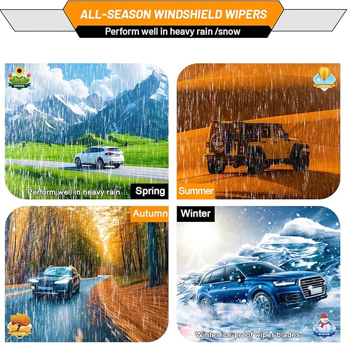 AUTOBOO 28"+28" Windshield Wipers with 11" Rear Wiper Blade Replacement for Ford Escape 2013-2019 -Original Factory Quality (Pack of 3)