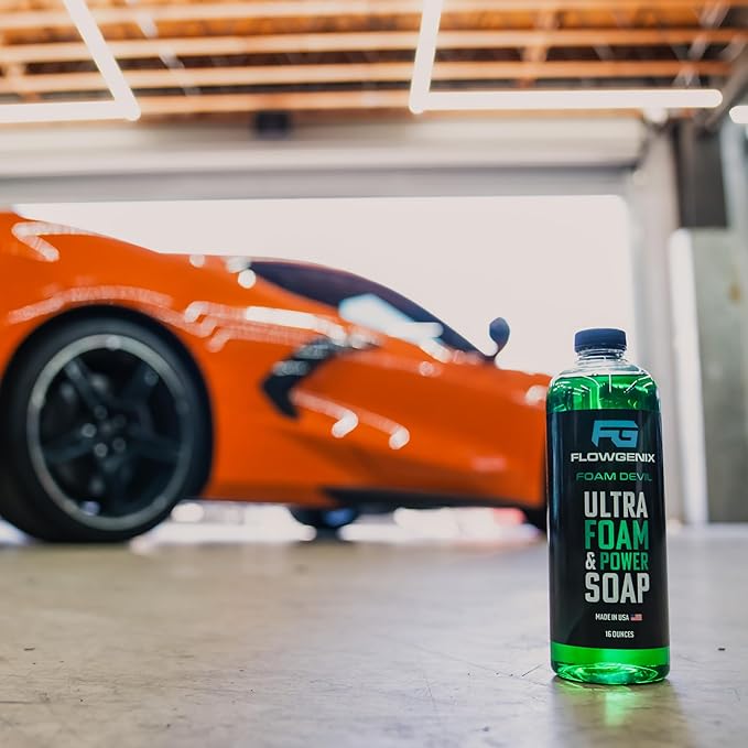 Ultra Foam & Power Foaming Car Wash Soap (16 oz) - Pressure Washer Foam Cannon Car Soap Shampoo - Made for Cars, Trucks, Motorcycles, RVs & More (Apple Scent) - Incl 2 Microfiber Towels
