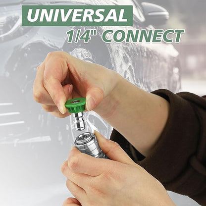 RIDGE WASHER Pressure Washer Gun 5000 PSI, 12 GPM, Power Washer Gun with Stainless Steel Extension Wand, Detachable M22 14 Male to 1/4" Quick Connect, 360° Swivel 3/8'' NPT Thread, M22 Fitting
