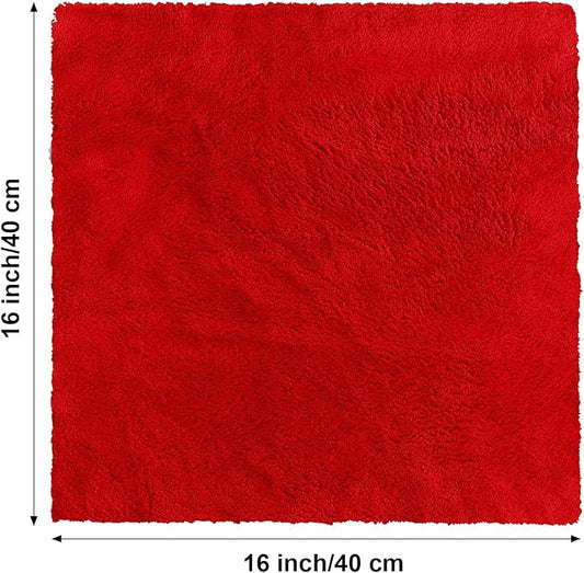Shimeyao 30 Pcs 16 x 16 Inch Edgeless Microfiber Plush Towels for Cars Detailing Drying Wash Polishing Absorbent Cleaning Cloths, 500 GSM (16 x 16 Inch, Red, 30 Pcs)