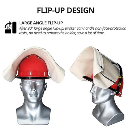 Face Shield Adapter Bracket with Anti-Fog Face Shield Window for Hard Hat