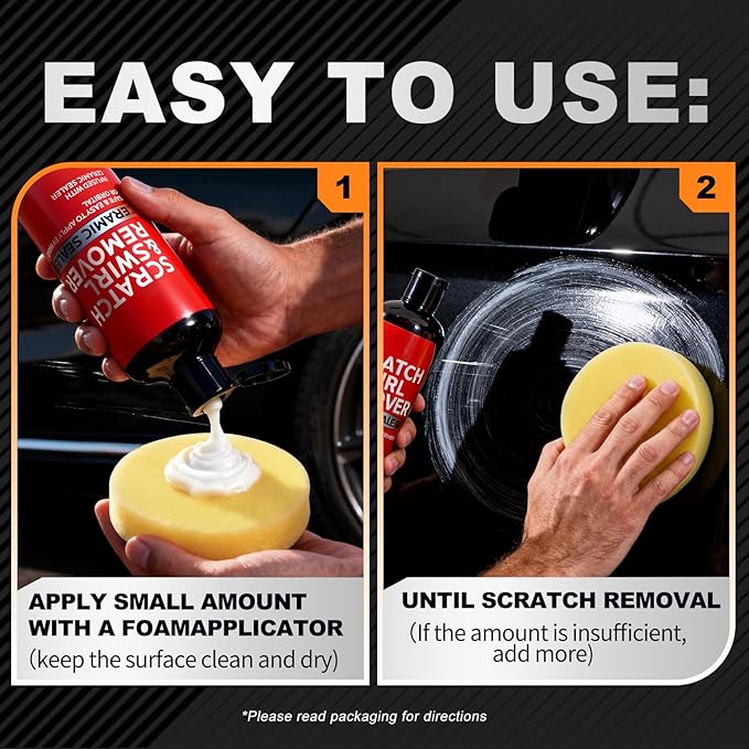 500ml Car Scratch Remover for Vehicles: Automotive Swirls Rrepair Eraser Restorer & Polishing with Buffer Pad - Scratch Eraser Kit for Light Scratches Oxidation & Water Spots (16.9 fl oz)