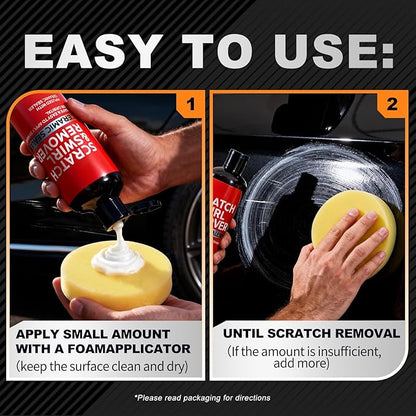500ml Car Scratch Remover for Vehicles: Automotive Swirls Rrepair Eraser Restorer & Polishing with Buffer Pad - Scratch Eraser Kit for Light Scratches Oxidation & Water Spots (16.9 fl oz)