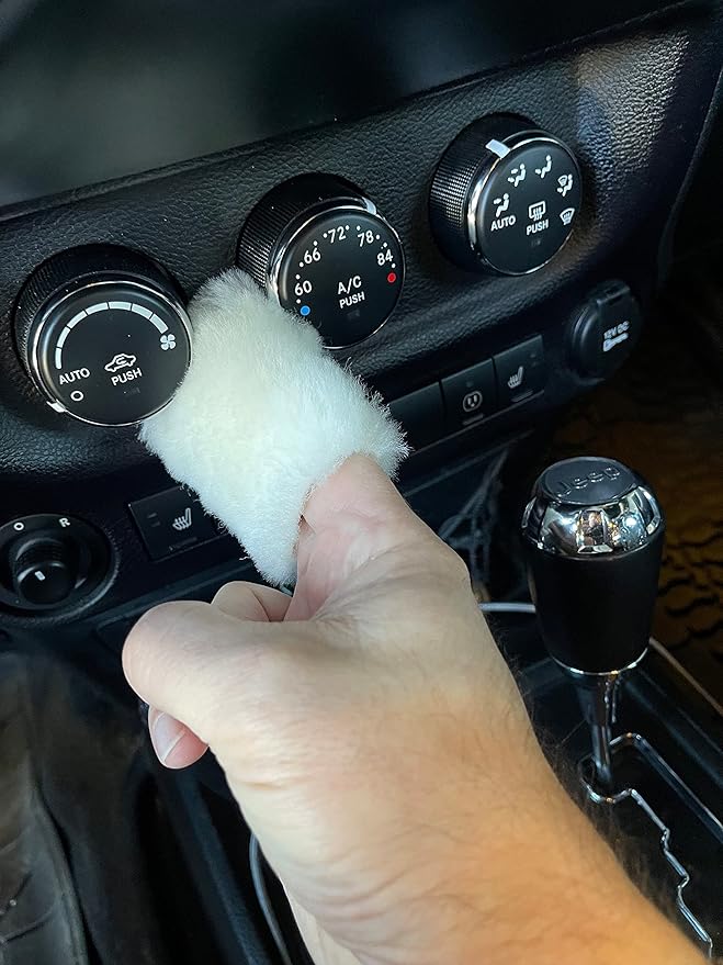 Genuine Lambswool Fingertip Mitt Applciator - Auto Detailing 2", 3" 4" (12, 3")
