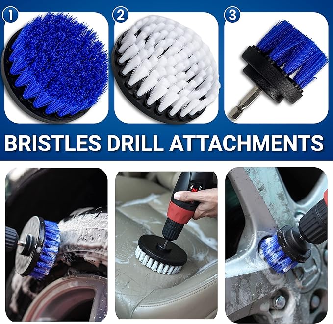 Cuoreca 31pcs Car Detailing Kit Interior and Exterior Cleaner, Car Cleaning Kit with Professional Car Detailing Brush Set, Car Wash Kit and Auto Detailing Kit. Reusable, Perfect for Cars and Bikes