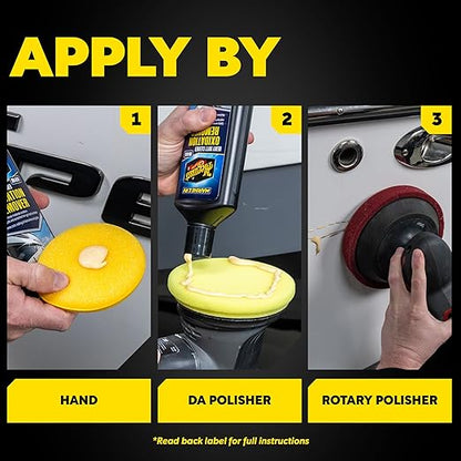 Meguiar's M4916 Marine/RV Heavy Duty Oxidation Remover, Oxidation, Water Spot, Stain, and Boat Scratch Remover for Vehicles with Gel Coat and Fiberglass Surfaces, 16 Oz - Packaging may vary