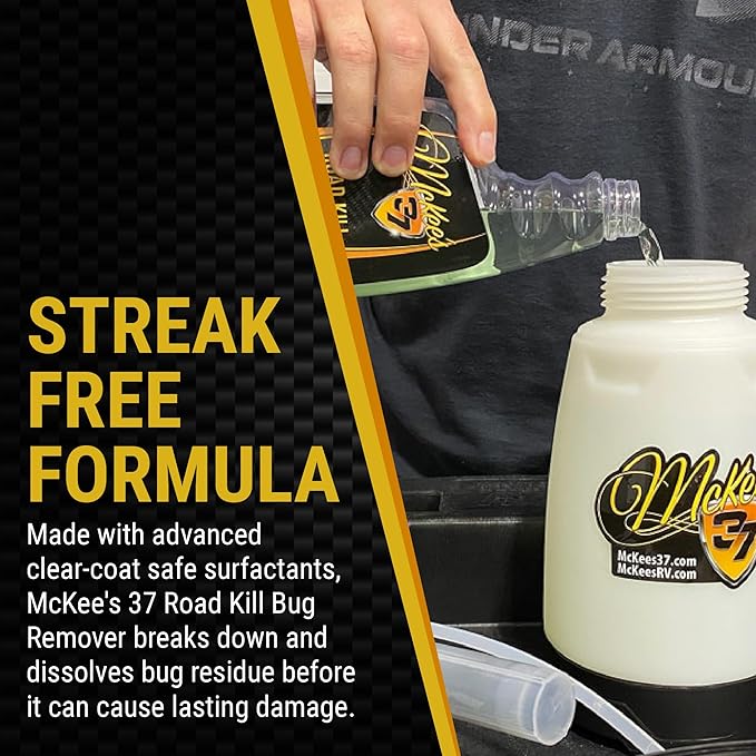 McKee's 37 - Road Kill Remover | Powerful Bug And Tar Remover, Easy and Convenient Car Bug Eliminator Spray for Cars, Trucks, Motorcycles & RVs (128 oz)