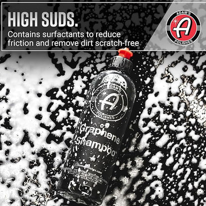 Adam's Polishes Graphene Shampoo 16oz - Ceramic Coating Infused Car Wash Soap - Powerful Cleaner & Protection In One Step - pH Neutral, High Suds For Foam Cannon, Foam Gun, Or Detailing Bucket