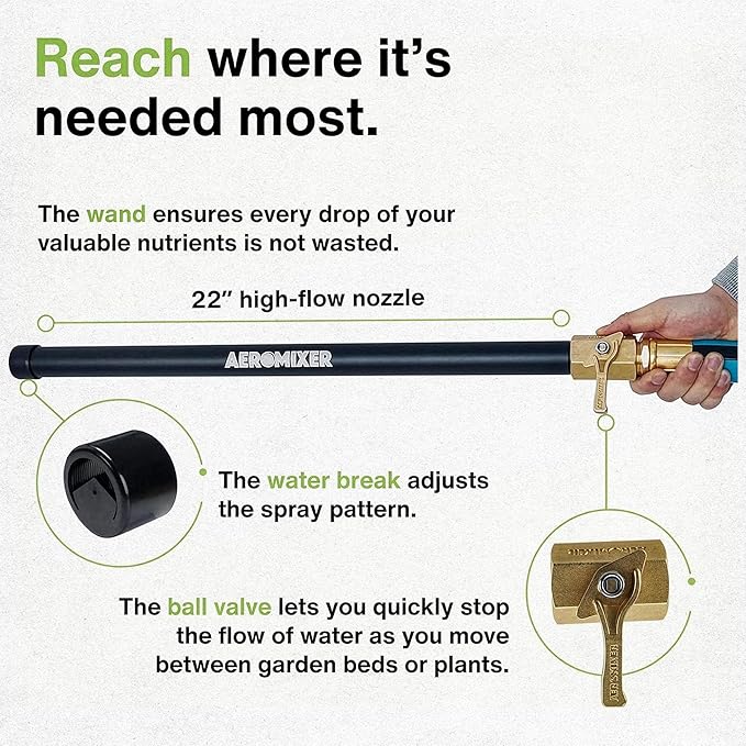 Aeromixer THE HOSE: All-In-One Watering Kit - Heavy Duty 1" 100 Ft Garden Hose, Kinkless Garden Hoses, Commercial Grade Water Hoses, 650 PSI High-Pressure Watering Tool for Farming and Gardening