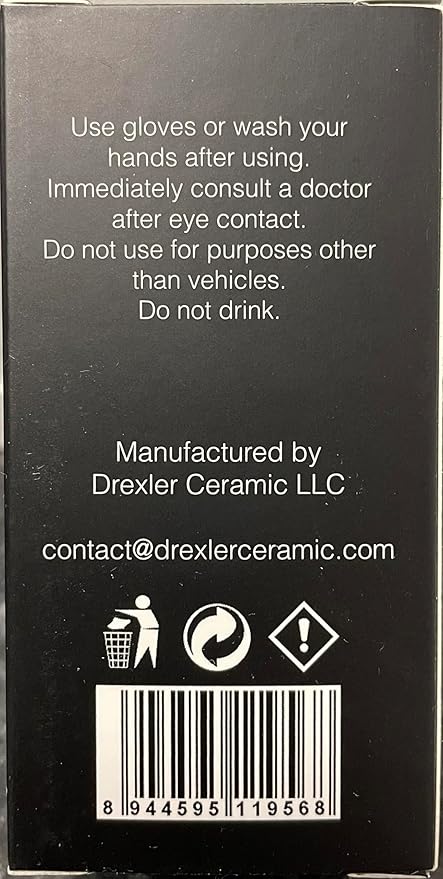 Drexler Ceramic Glass Coating 20ml – Hydrophobic Ceramic Coat for Windshields & Windows | Water Repellent Protection for Glass Parts | Enhanced Visibility, Spotless Finish, Long-Lasting Shine