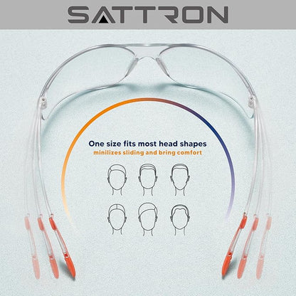 SATTRON 24 Pack Clear Safety Glasses, UV Protection Protective Eyewear for Men Women, ANSI Z87.1 Scratch & Impact Resistant Eye Protection, Ideal for Construction, Sports, Lab, Shooting