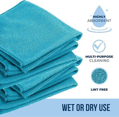 GREEN LIFESTYLE Chamois Cloth, Microfiber Cleaning Cloth 150 Pack, Borderless Towels Cleaning, Car Microfiber Towel, Drying Wash Towels (11.5" x 11.5", Multicolor)