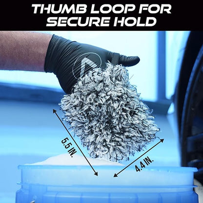 VIKING Wheel Cleaner Mitts for Car, Microfiber Wheel Cleaner for Car Detailing and Rims, Black and White, 5.5 Inch x 4.4 Inch, 2 Pack