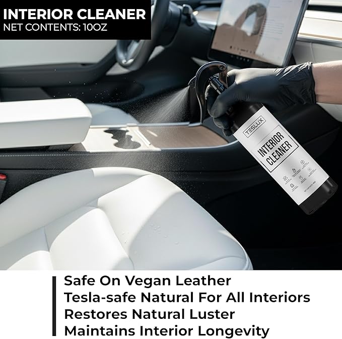 Complete Cleaning Kit for Tesla – Interior Cleaner, Exterior Cleaner, Glass Cleaner, Wheel Cleaner – All-in-One Detailing Solution for Tesla Model 3, Y, S, X