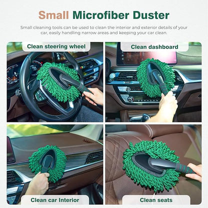 FLORICH Large Microfiber Car Duster Kit, Extendable Car Duster Exterior Scratch Free, Car Cleaning Brush Car Interior Detailing Kit, Car Cleaning Supplies for Cars RV Truck Boat