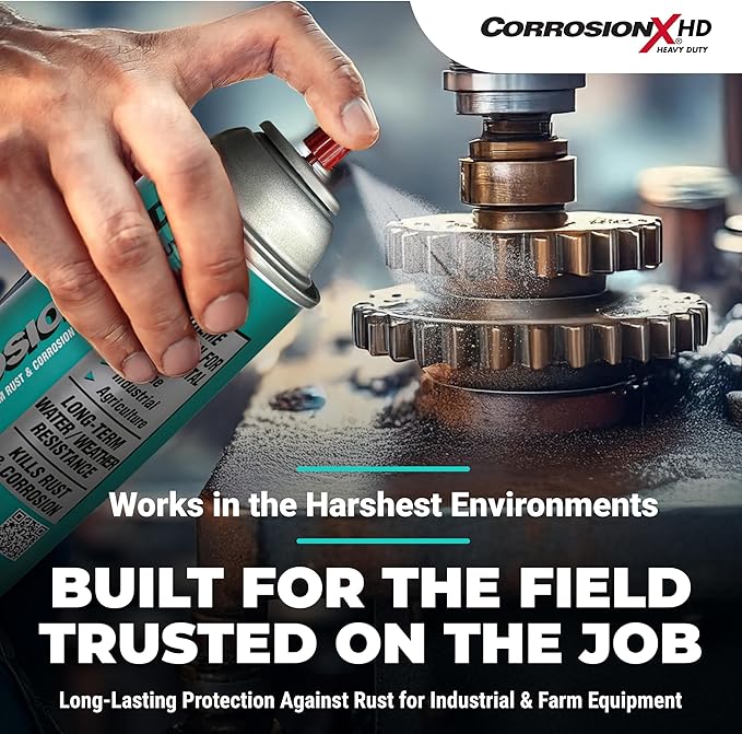 CorrosionX Heavy Duty Anti Rust Spray, Dripless Self-Healing Corrosion Inhibitor with Waterproof Barrier for Marine, Agricultural & Industrial Equipment in Harsh, Saltwater Environments, 1 Gallon