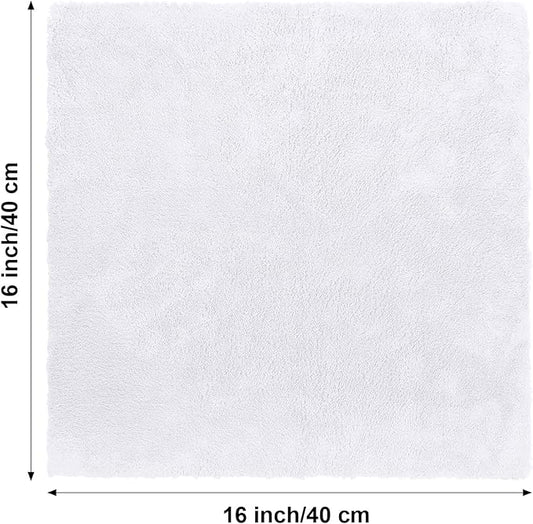 Shimeyao Imeyao 30 Pcs 16 x 16 Inch Edgeless Microfiber Plush Towels for Cars Detailing Drying Wash Polishing Absorbent Cleaning Cloths, 500 GSM (White, 30 Pcs)