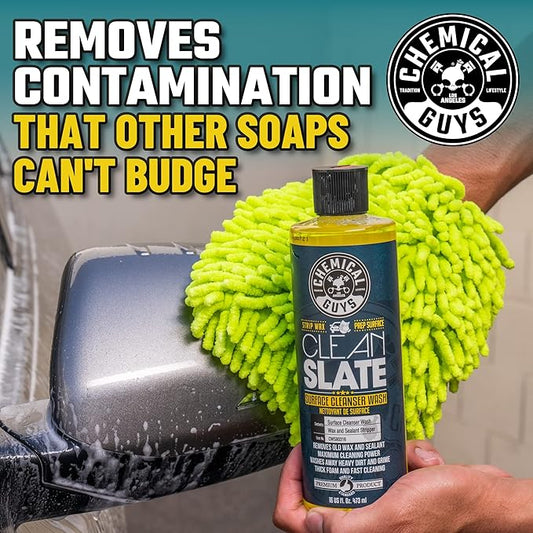 Chemical Guys CWS80316 Clean Slate Deep Surface Cleaning Car Wash Soap (Removes Old Car Waxes, Glazes & Sealants for Superior Surface Prep), 16 fl oz, Citrus Scent