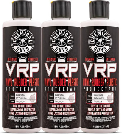 Chemical Guys VRP Vinyl, Rubber, and Plastic Dressing - Tire Dressing, Non-Greasy, Dry-to-the-Touch Shine for Tires, Trim, and More, Safe for Cars, Trucks, SUVs, RVs & More - 16 oz (Pack of 3)