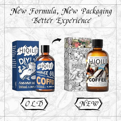 HIQILI Coffee Fragrance Oil for Scent Diffuser & Humidifier, Perfect for Candle, Soap, Perfume Making, New Car & Home - 1 Fl Oz