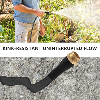 ACOVER Anti-Kink 100FT Non-Expanding Garden Hose, Flexible and Tough, Lightweight and Sturdy for Outdoor, Yard, Lawn, Car Wash, Marine, and Camper Use,and All-Season Use. U.S Standards Brass Fitting