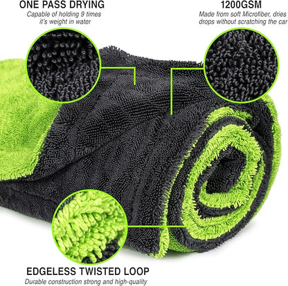 Car Care Extreme Oversized Microfiber Car Wash Drying Towel, Paint Safe, Scratch Free, and Lint Free Car Towel, 36"x24"