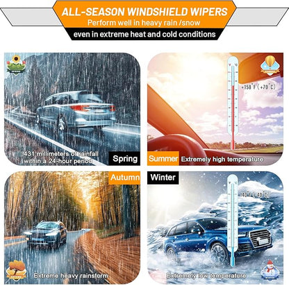 AUTOBOO 26"+17" Windshield Wipers with 14" Rear Wiper Blade Replacement for Subaru Forester 2019 2020 2021 2022 2023 2024 -Original Factory Quality (Pack of 3)