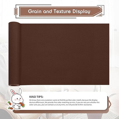 KING MOUNTAIN Leather Repair Patch,12 x 60 Inches self Adhesive Leather Repair Tape for Damaged Leather Furniture, Sofa Seating,Car Seats, Leather Goods（Medium Brown）