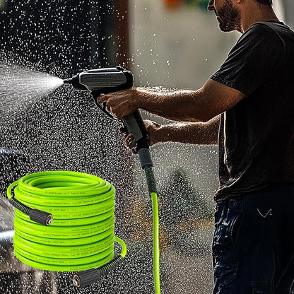 Hourleey Pressure Washer Hose 50 FT, 3600 PSI Flexible Kink Resistant Power Washer Hose Replacement, 1/4" Quick Connect Pressure Hose Extension, Green
