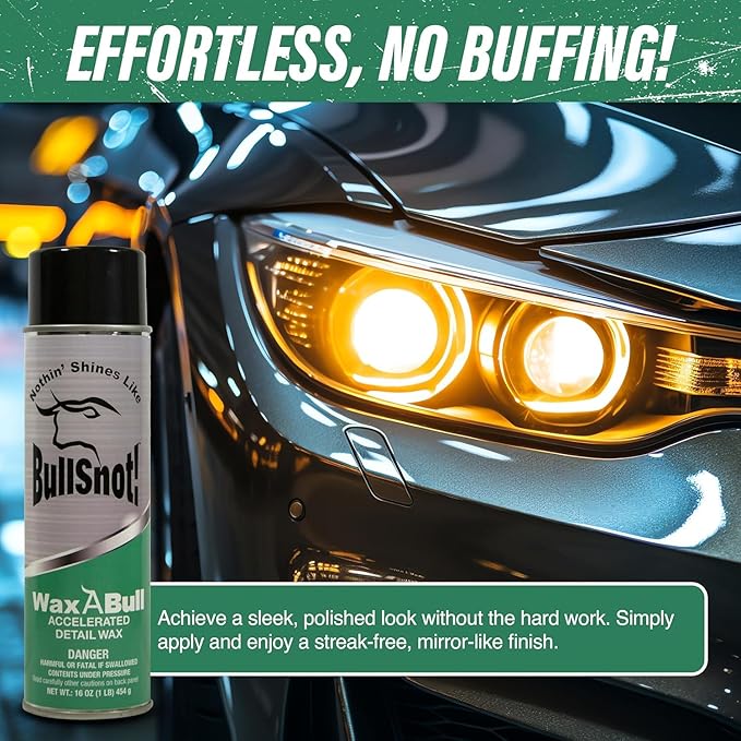 WaxABull Accelerated Detail Auto Wax 10899009 - Quick Shine Truck and Car Polishing Wax 16oz