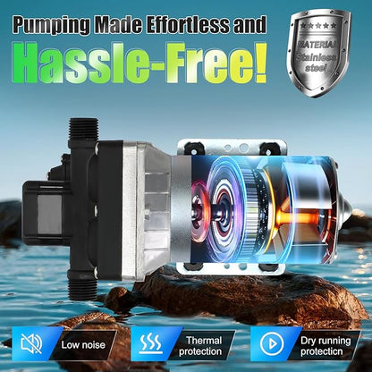 5059-1310-D011 5.3 GPM Automatic Demand 12VDC Diaphragm Pump with 60 PSI Built-In Pressure Switch, Viton valves, Self-Priming & 1/2" NPTF Port