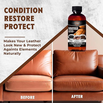 European Leather Care Leather 4 oz Conditioner for Leather Couch, Furniture, Shoe, Leather Jacket, Purse, Boot Cleaner, Leather Conditioner Car Leather Cleaner Leather Repair Restorer All Natural USA