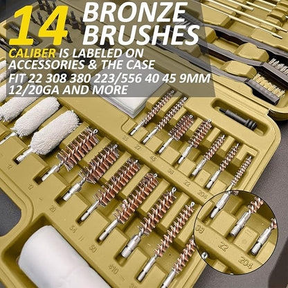 iunio Gun Cleaning Kit, Universal Gun Cleaning Kit for All Caliber Shotgun Pistol Rifle Cleaning Kit with Mat Portable Case