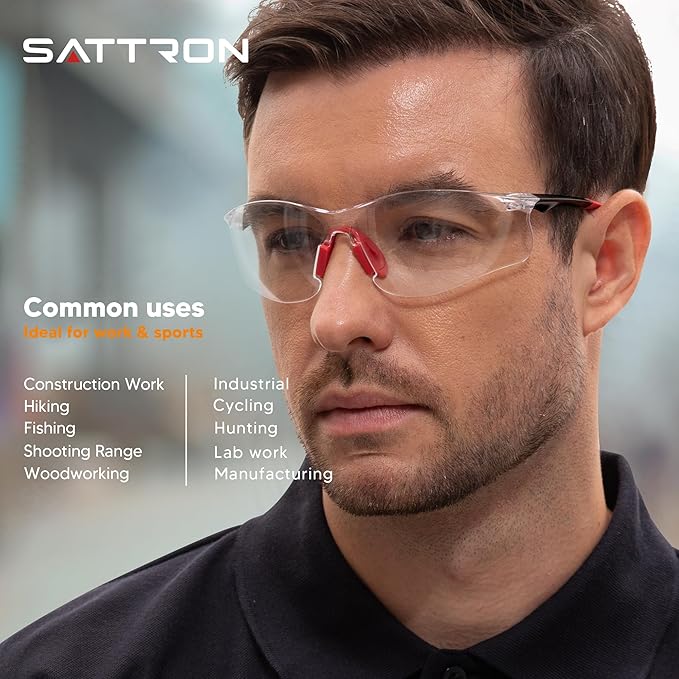 Clear Safety Glasses 3PK, Protective Eyewear UV Protection ANSI Z87.1 Crystal Safety Goggles Scratch Impact Resistant Eye Protection with Nose Pads for Men Women Construction Shooting Lab Work