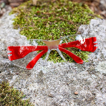 BISON LIFE Safety Glasses - Scratch Resistant Wrap Around Eyewear, Polycarbonate ANSI Z87.1 Impact Resistant Lens