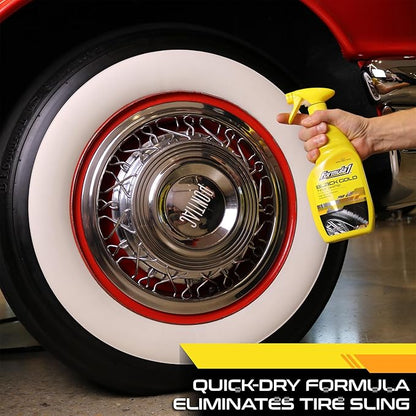 Formula 1 Black Gold, Long-Lasting Tire Shine Restores Glossy Black Color to Rubber and Plastic Trim, Water Resistant with UV Protection, 23oz