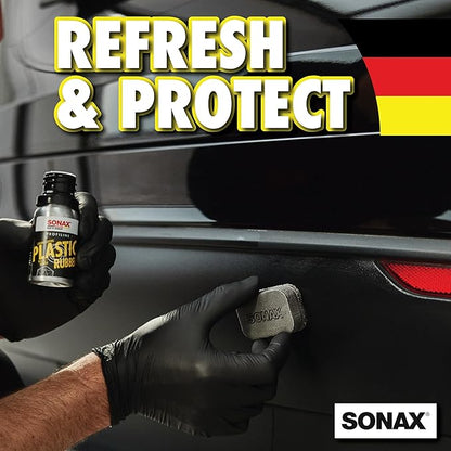 SONAX Profiline Plastic + Rubber Ceramic Coating | Si-Carbon Technology for Exterior Plastic & Rubber Protection | Restores Faded Trim & Bumpers | UV Protection for Tires & Trim | 241000 | 50ml