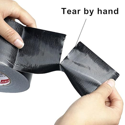Wide Duct Tape, Industrial Grade 30Yards (90 ft) Wide Tape Duct 3 Inch, 9 Mil Heavy-Duty, Waterproof, Strong, Flexible, No Residue, for Crafts & Home Improvement (Black, 3'' x 90ft)