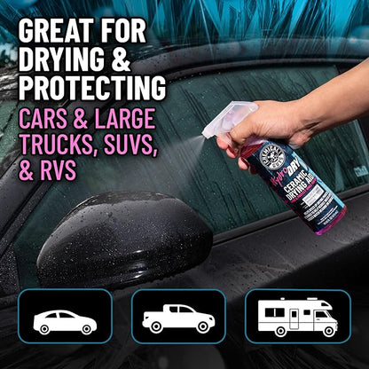 Chemical Guys HydroDry, Ceramic Drying Aid - 16 oz Quick Detail Spray Enhances Shine and Protection After Wash, Safe for Cars, Trucks, SUVs, Motorcycles, and RVs - Hydrophobic Gloss Booster