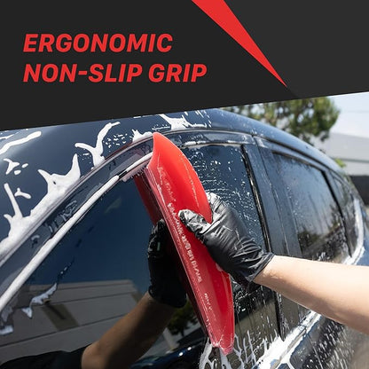 Maxshine Universal Silicone Water Blade for Car Drying – Red – Soft Flexible Silicone Squeegee for Quick Water Removal – Safe for Paint, Glass & Windows – Auto Detailing Tool - Red